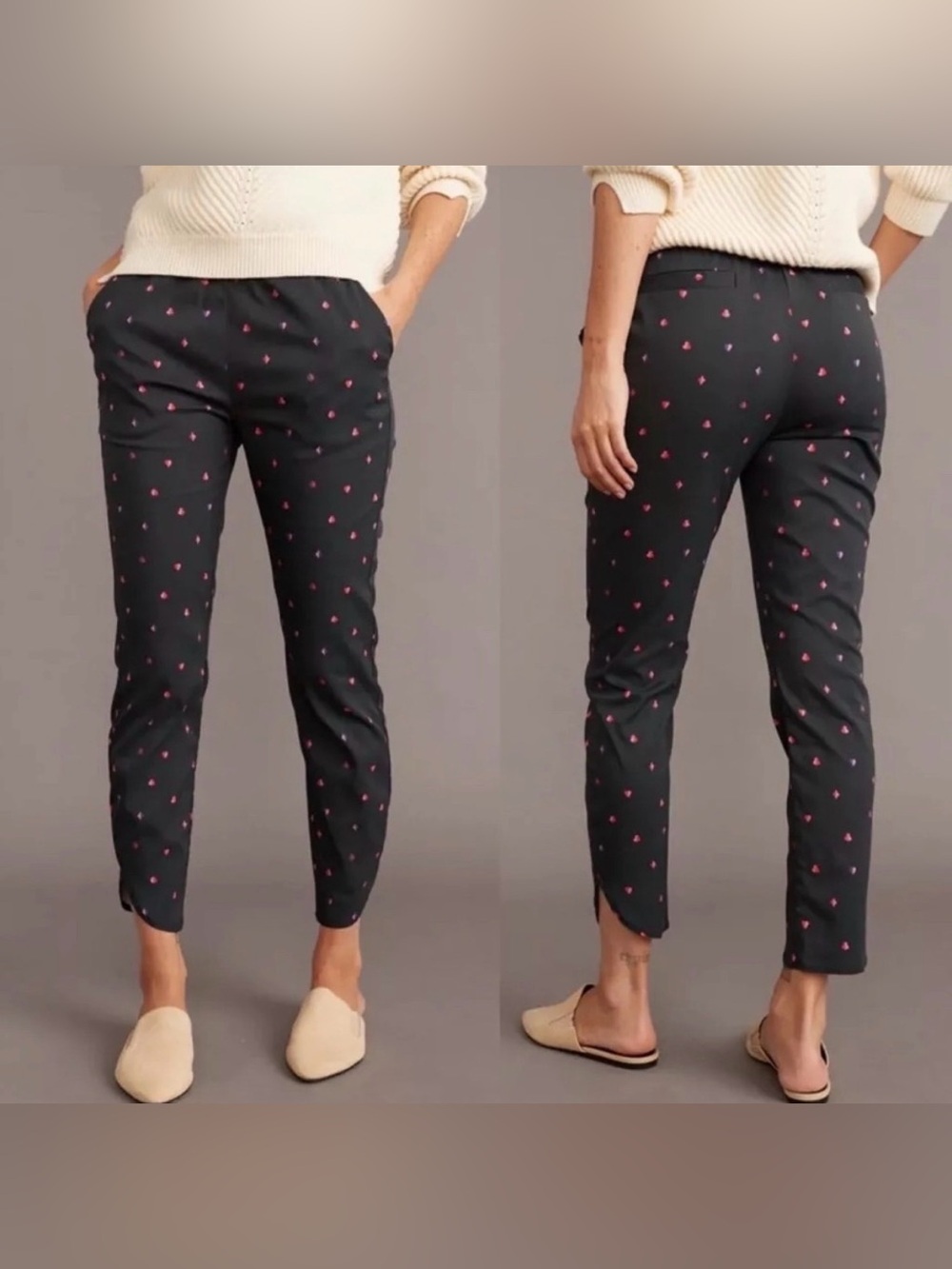 Marine Layer Allison Re-Spun Navy Card Suit Print Pants Small